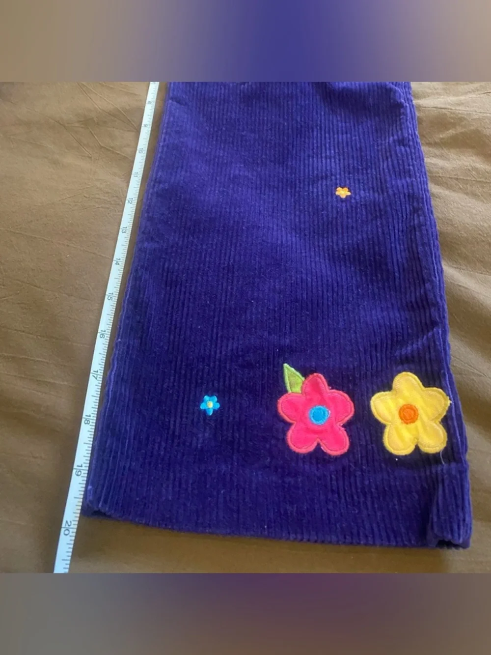 Florence Eiseman Purple Corduroy Flower Pants Size 6X Vintage, Boho, Preppy